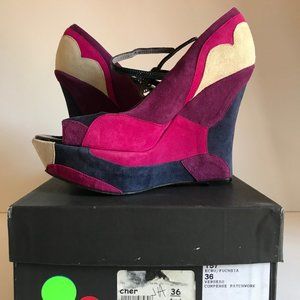 Sonia Rykiel Patchwork Suede Platform EU size 36
